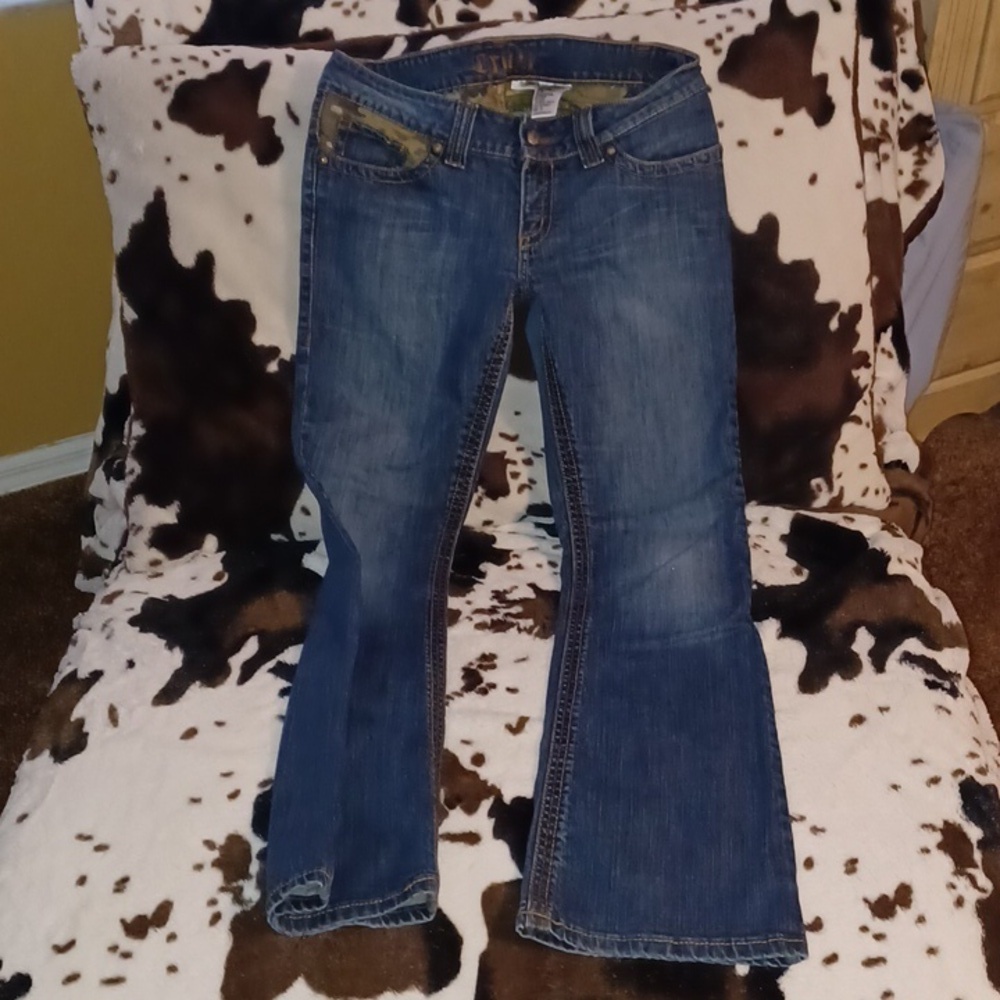 CRUEL Girl, WOMENS JEANS, SIZE 7R. CAMO ACCENTS.